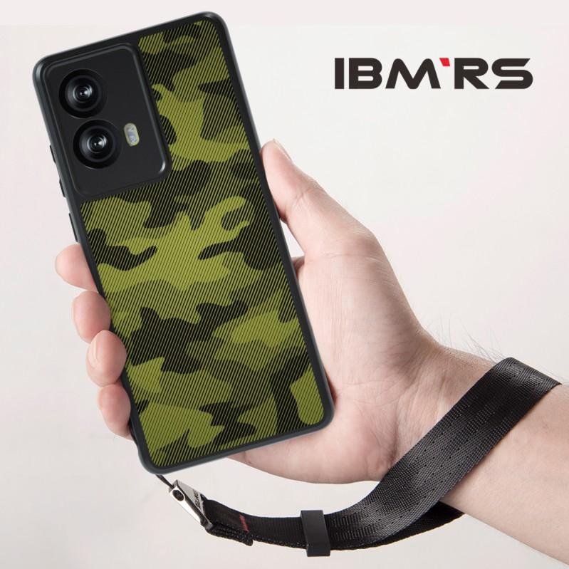 (Comes with wrist strap)IBMRS for Motorola Moto G85 Case,Anti-Fingerprint TPU Thin Phone Cases Cover Protective Shockproof (Camo Black)