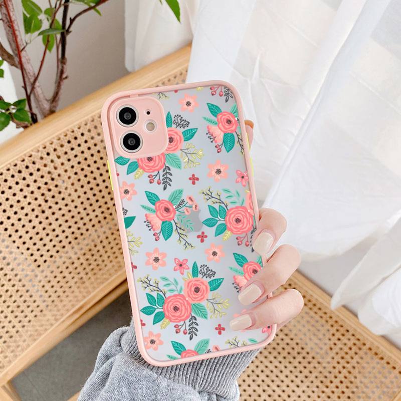 Fashion Flower Phone Case for iPhone 11 12 13 Mini Pro XS MAX 8 7 6 6S Plus X 5S SE 2020 XR Case
