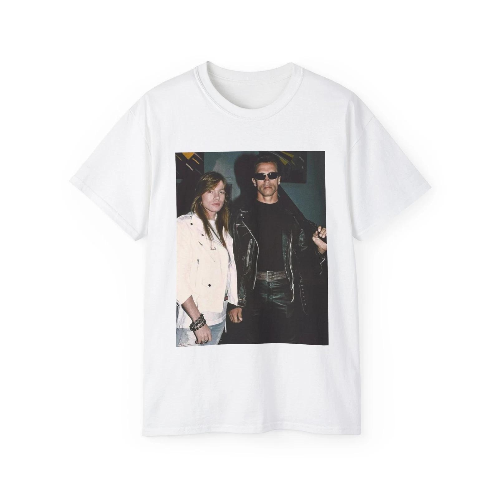 Men s and Women s T-shirts Arnold Schwarzenegger axel rose vintage terminator guns and roses 90s vintage XS