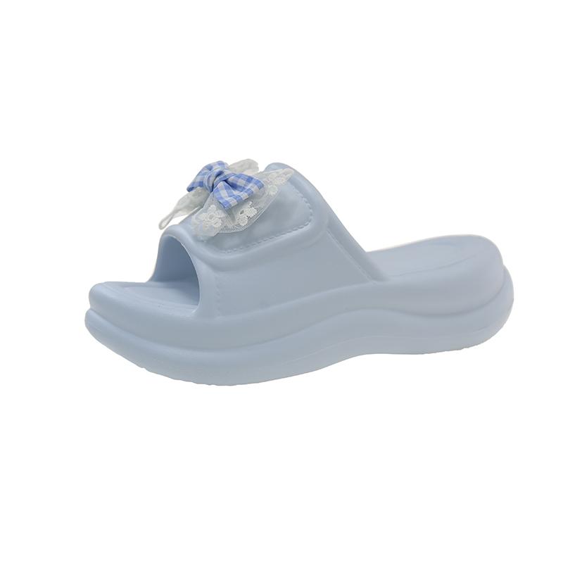 

Fashion Women s Fashion Flat Slippers Summer New Round Head Butterfly Knot Waterproof Platform Anti-slip Wear-resistant Sandals 35