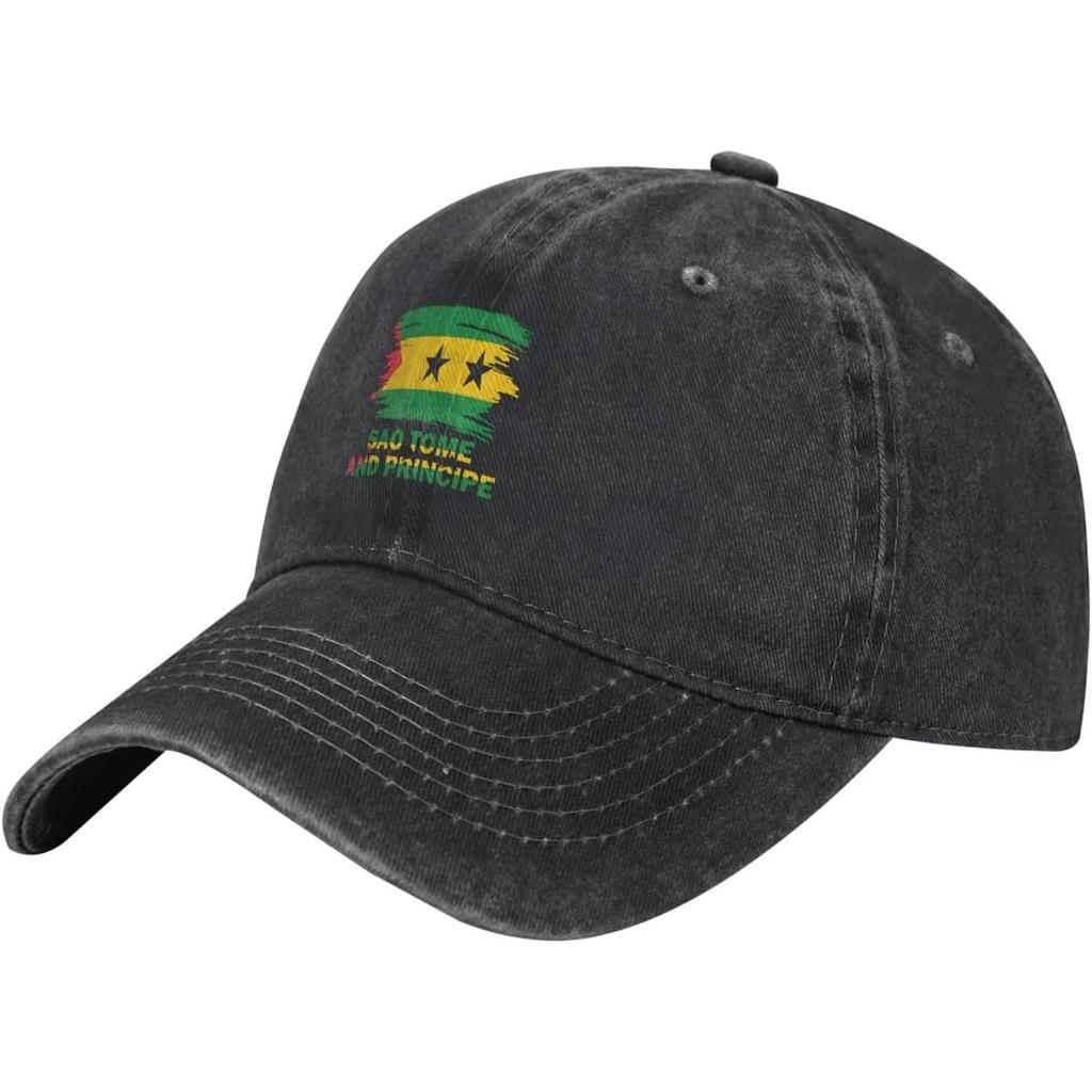 Sao Tome and Principe Flag Washed Baseball Cap Unisex Distressed Cotton Curved Brim Golf Hat