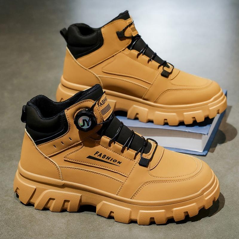 Martin Boots, Men's Shoes, Autumn New Platform Anti-slip Cargo Shoes, Short Boots, Men's High-top Casual Rhubarb Boots, Men's Trendy Shoes
