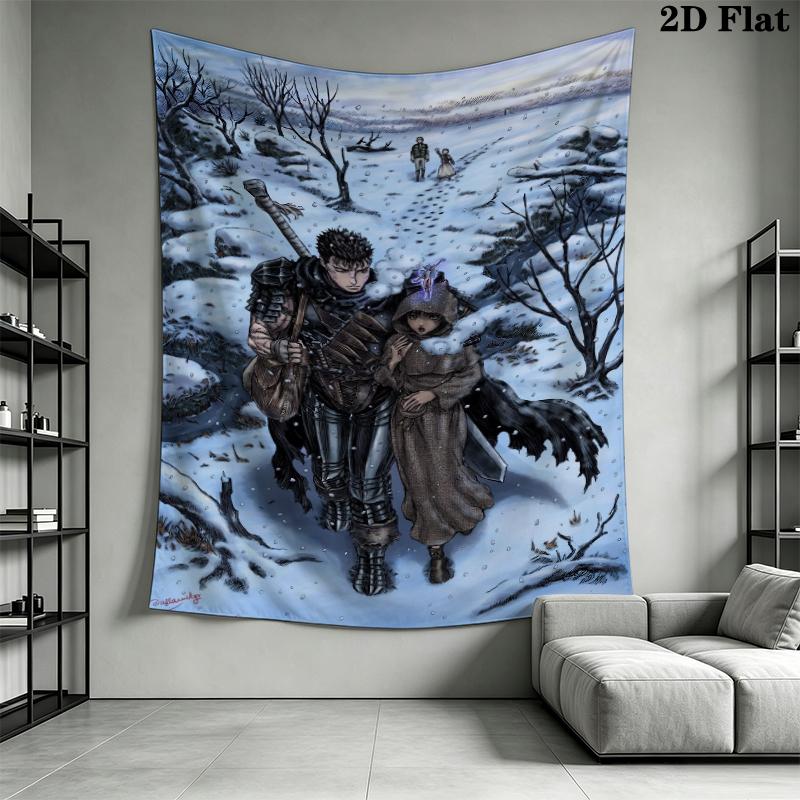 Tapisserie murale Berserk Accroche murale esthétique Couverture en tissu imprimé Tapisseries décoratives pour chambre à coucher salon Décoration intérieure
