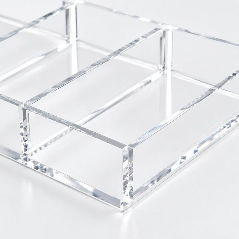 Clear Acrylic Eyeglasses Tray with 6 Separate Compartment for Visible Storage in Closets, Entryway Cabinets, or on Dressing Tables