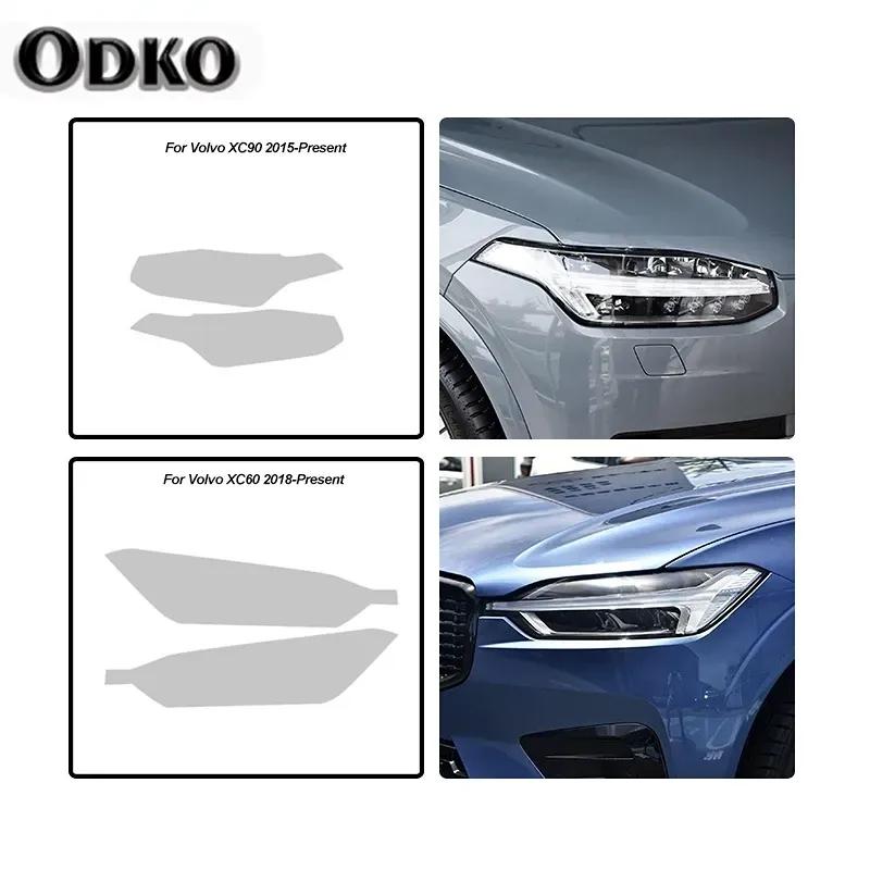 2 Stück Auto-Frontlicht transparenter TPU-Aufkleber für Scheinwerfer, Schutzfolie für Volvo XC90 XC40 XC60 S60 S90 V60 V90 Zubehör
