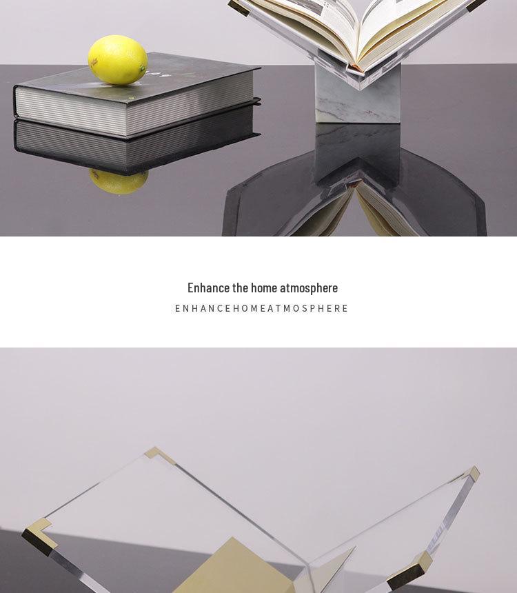Modern Geometric Marble Bookshelf for Study Room Decorations