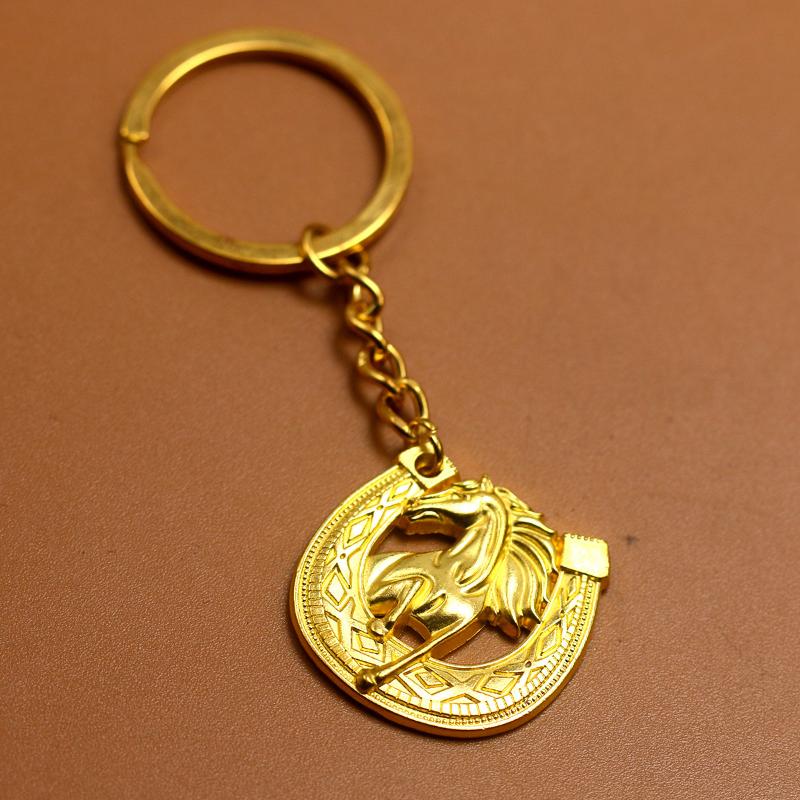 Keychain Holder Souvenirs Gift Vintage Antique Gold Silver Color Horse Pendant Accessories Gift Jewelry