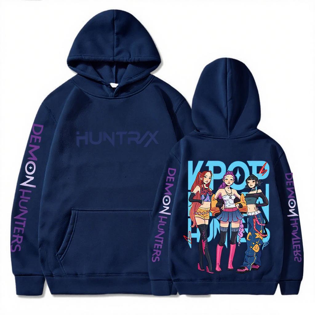 Women's Printed Round Neck Pullover Sweatshirt Hooded Drawstring Sweatshirt Top