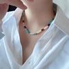 European & American Retro Minimalist Beaded Natural Stone Women's Necklace - Elegant Layered Clavicle Chain