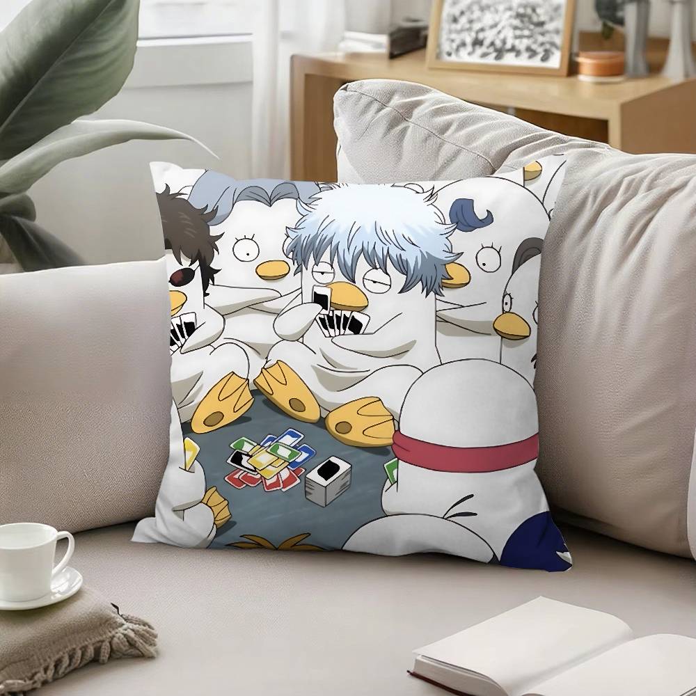 Anime GGintama Pillow Case Pattern Printed Pillowcase For Living Room Sofa Cushion Cover Bedroom Decor
