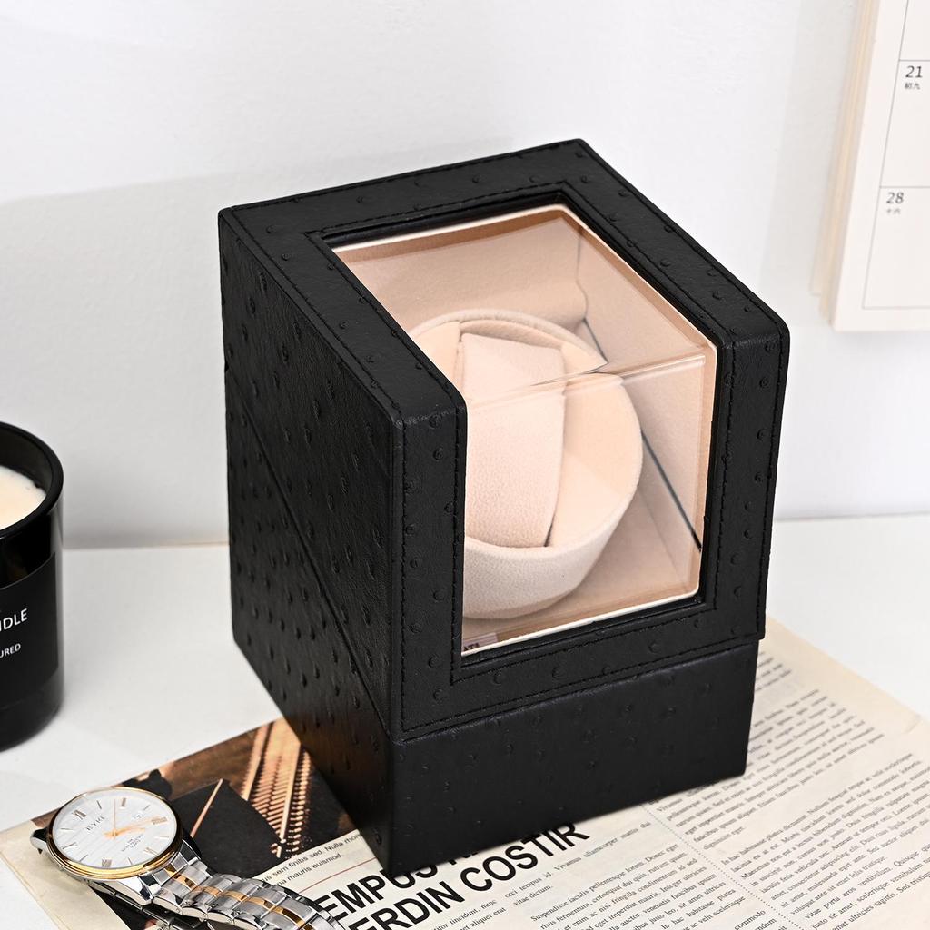 Leather Automatic Watch Winder Box with Motor Rotator