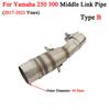 Slip On Motorcycle Exhaust Escape Middle Mid Link Pipe Connecting 51mm Moto Muffler For Yamaha XMAX 250 300 XMAX250 XMAX300