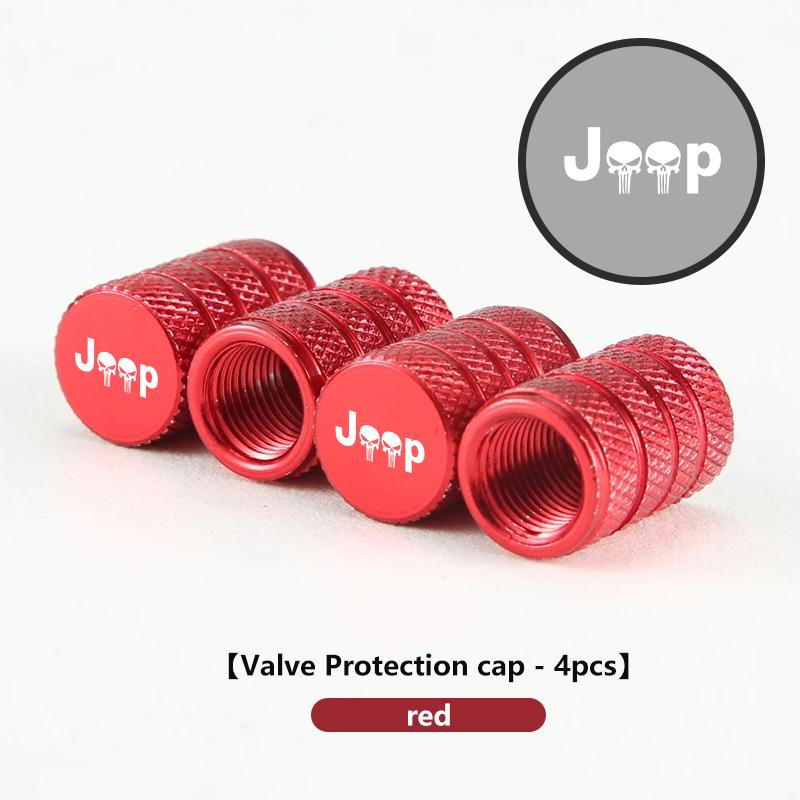 4pcs Car Wheel Tire Valve Cap Stem Cover Auto Accessories For Jeep Grand Cherokee Patriot Renegade Compass Wrangler AMY1