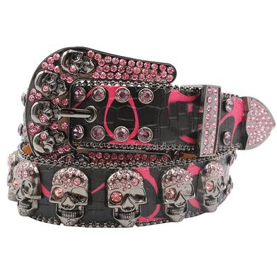 Neuer Schädel Diamant-Einlage Gürtel High-End Dornschließe Voll Diamant Pailletten Hip-Hop Dekoration Nachtclub Damen Gürtel