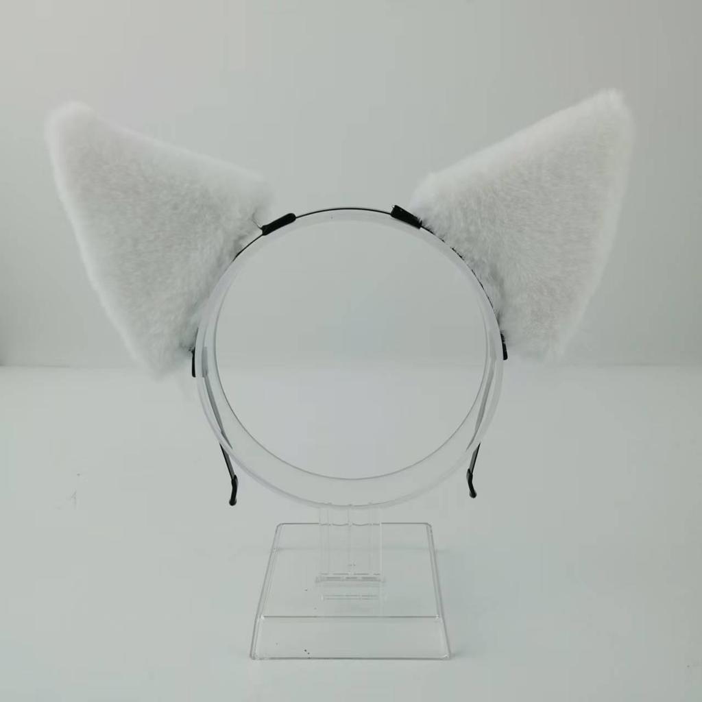Japanese Style Plush Cat Fox Ears Headband for Women - Cute Animal Hair Clip Hairpin