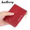 BAELLERRY Women's Multi-color Korean Style Embossed Thin Zipper Card Holder