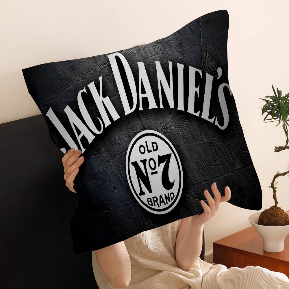 J-Jack D-Daniels Pillow Covers Cartoon Sofa Decorative Home Double-sided Printing Short Plush Cute Cushion Cover