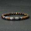 Notre Mantra Bilezik Erkekler Için 6mm Howlite Lava Kaplan Gözü Boncuk Bilezik Viking Aksesuarları Pulseras Para Hombre Tibet Bilezik