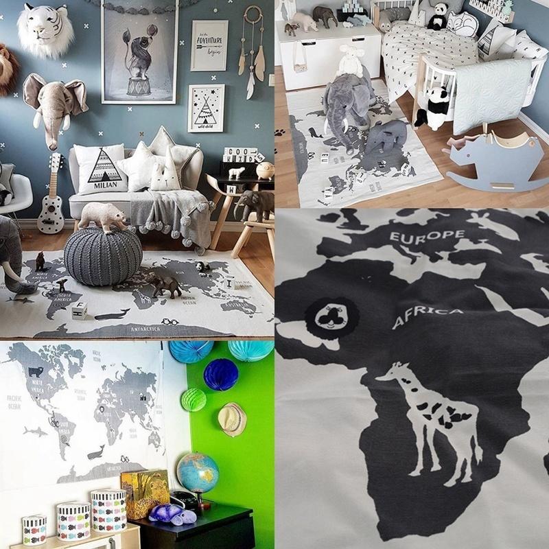 World Map Kid Baby Play Mat Crawling Game Blanket Infant Carpet Mats