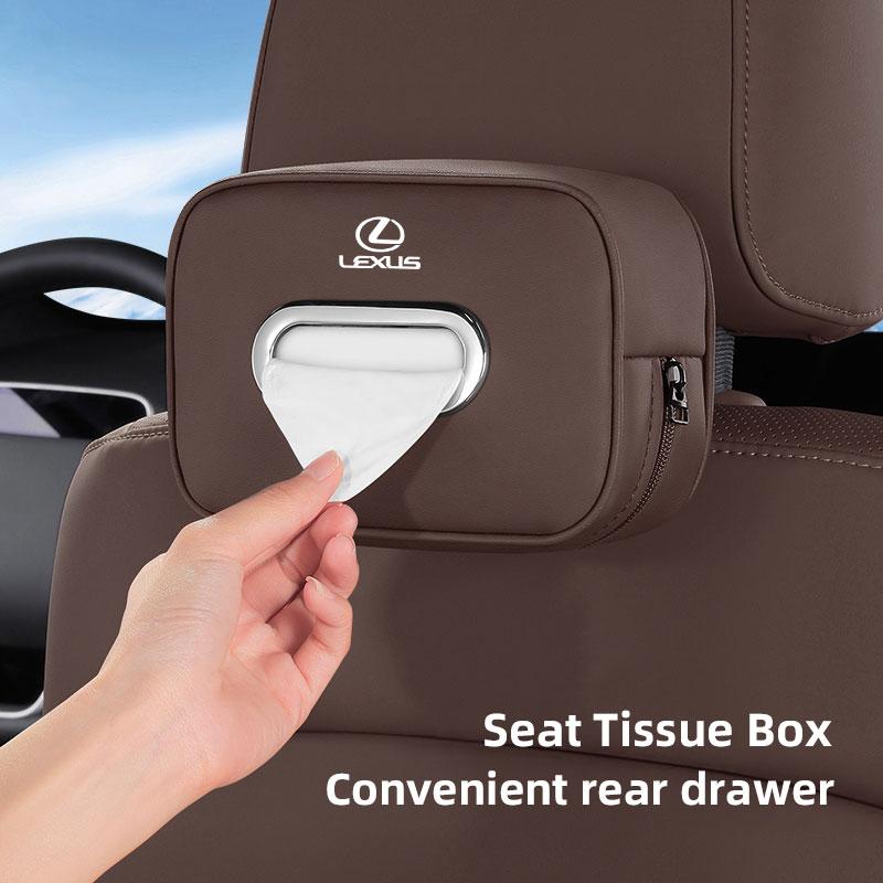Car Tissue Box Holder Leather Car Center Console Napkin Case Sun Visor Backseat Bag For Lexus RX330 Ct200h NX300h RX400h ES350