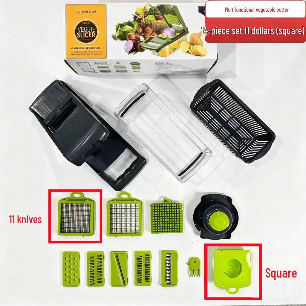 Multi-functional Vegetable Cutter & Potato Peeler Set: Slicer, Shredder, Dicer, Grater, Kitchen Gadget.