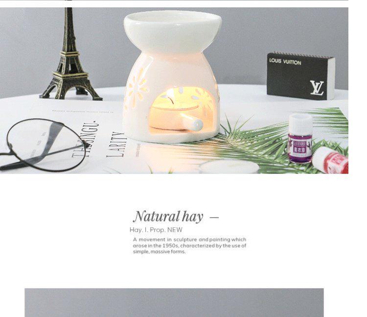 Ceramic Aromatherapy Lamp: Indoor Essential Oil Burner for Home or Spa