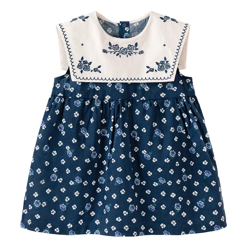 Babylove Girls  French Floral Sleeveless Cotton Dress 110