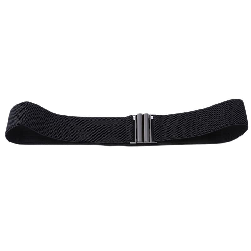 Fashion Elastic Wide Belt For Women Black Corset Belt Metal Buckle Lady Cummerband Stretch Waistband Female Coat Dress Accessory