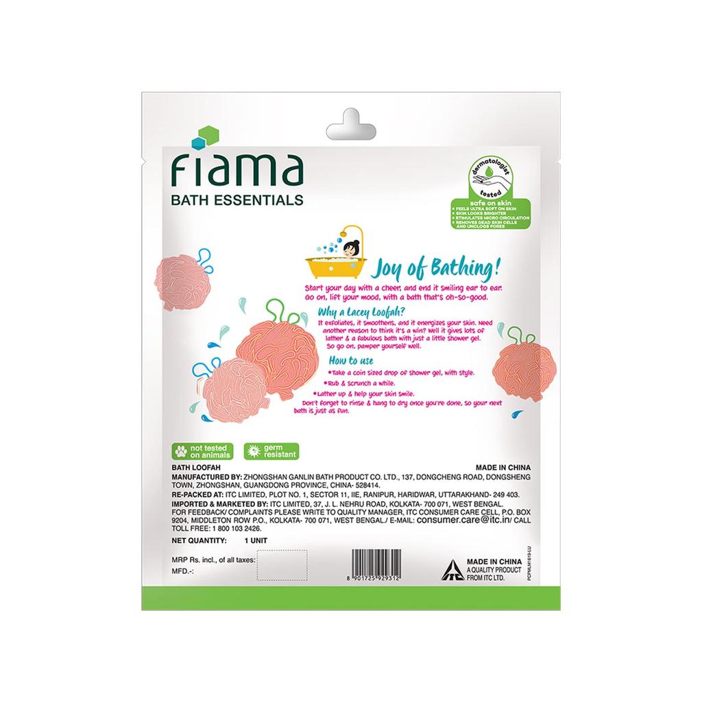Fiama Bath Essential Lacey Loofah Soft Exfoliating Shower Sponge Pack of 1 for Smooth Energized Skin