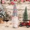 Festive Knitted Wool Santa Wine Bottle Cover with Long Beard - European & American Style Holiday Decor