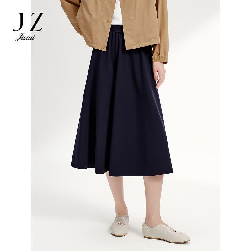 JUZUI 2026 Autumn Four-Way Stretch Drawstring A-Line Skirt 3XL
