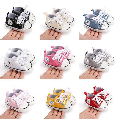 Beliebte Leinwand-Babylaufschuhe mit weicher Sohle