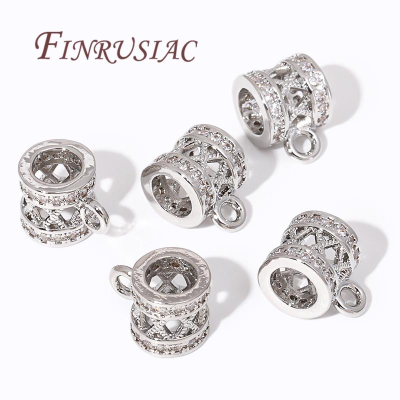 Bails For Pendant Accessories 18K Gold Plated Brass with Zircon Pendant Bail Connector For DIY Jewelry Making Supplies Findings