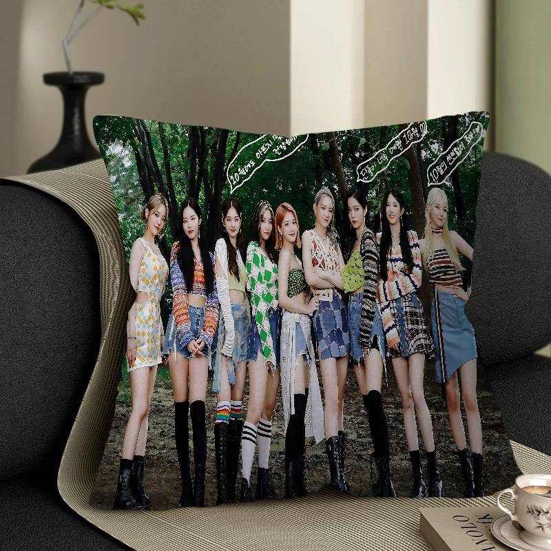 Fromis_9 Kpop Style Girl Office Cushion Pillowcase Car Cushion Cover45X45Cm Lumbar Pillowcase Sofa Pillowcover