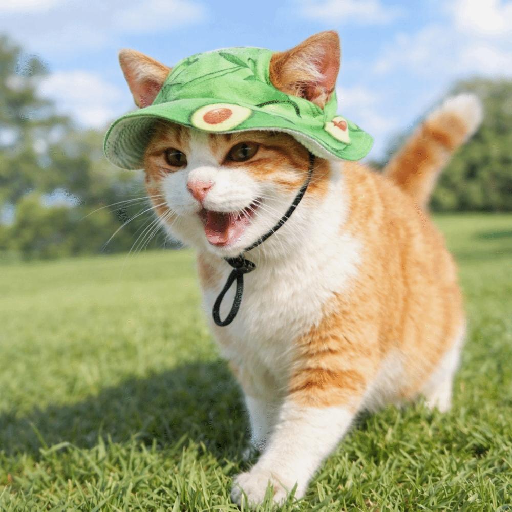 Breathable Pet Sun Hat Adjustable Cat Fisherman Hat Fashion Pet Visor Hat  Outdoor Travel