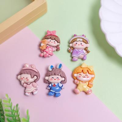 100Pcs Kawaii Girl Resin Cabochon Flatbacks Embellishment Diy Hairpin Phone Decoration Accessories Scrapbook Craft