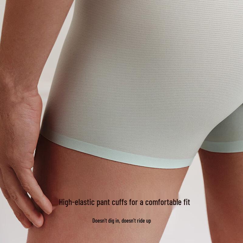 ubras Men's Ice Silk Mesh Breathable Boxer Briefs