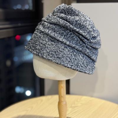 Retro Pleated Fisherman Hat for Women In Autumn and Winter. New Style Versatile and Temperamental Thick Floral Nylon Pile Basin Hat.