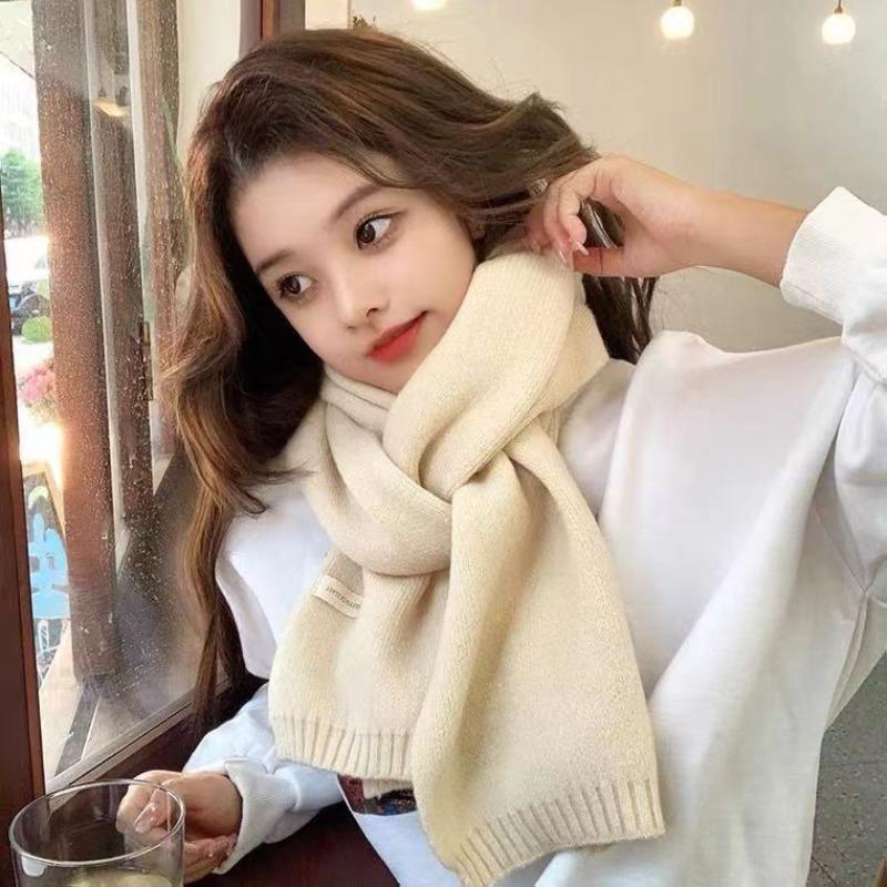 High-end Versatile Small Scarf Women's Autumn and Winter New Soft Waxy Knitted Imitation Cashmere Neck Protection Warm Scarf