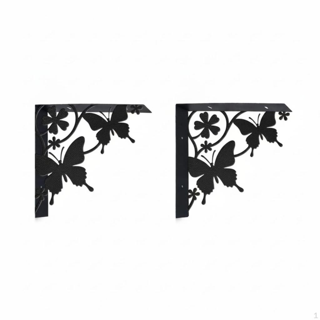 Shelf Bracket Decorative L Black Coated Angle Brackets for Home Improvers, Homeowners,