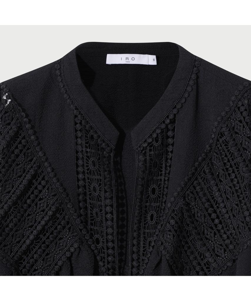 IROWOMEN Rixi Lace Peasant Blouse - Black