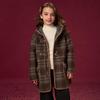 Kids' Fleece-Lined Plaid Hooded Toggle Coat