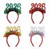 Year of 2026 Glittering Hairband For Adult Kids Adjustable Plastic Hair Hoop Festival Head Accessory for Holiday Event