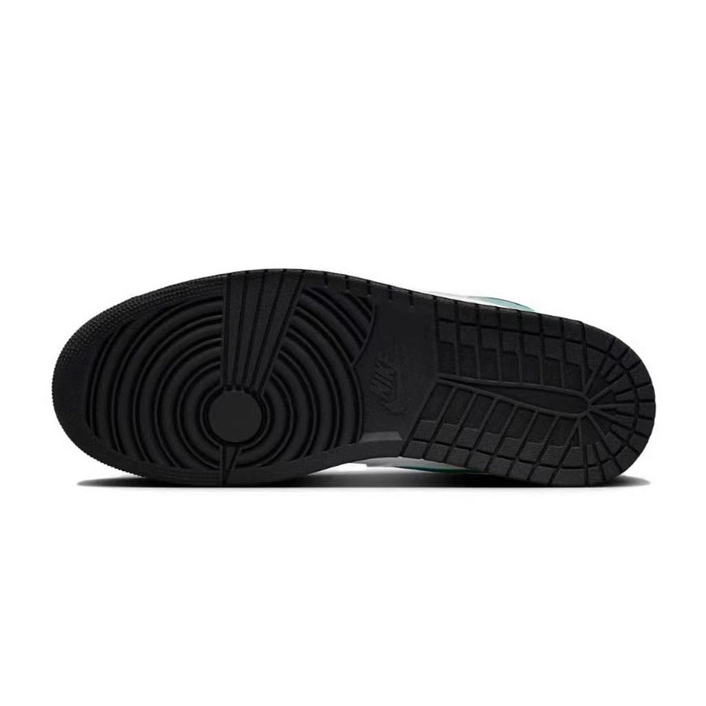 Jordan Air Jordan 1 Low Top Vintage Basketball Shoes Men's Black White Green 553558-131(Team85-)