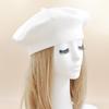 French Women's Wool Knit Striped Beret: Warm, Elastic, Brimless Winter Hat