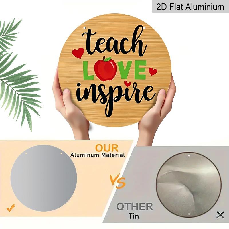 2D Flach, Retro-Stil, Hochwertige Aluminium-Wanddekoration, In mehreren Größen erhältlich. Enthält Lehrer-Tag-Grüße und Zitate. Geeignet für Innenräume