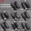 2pcs Type C / Tablet Micro USB 2.0 To DC 5.5x2.1 Mm Power Jack Adapter Plug USB C To DC 5.5*2.1 Mm Power Connector Adapter 5V