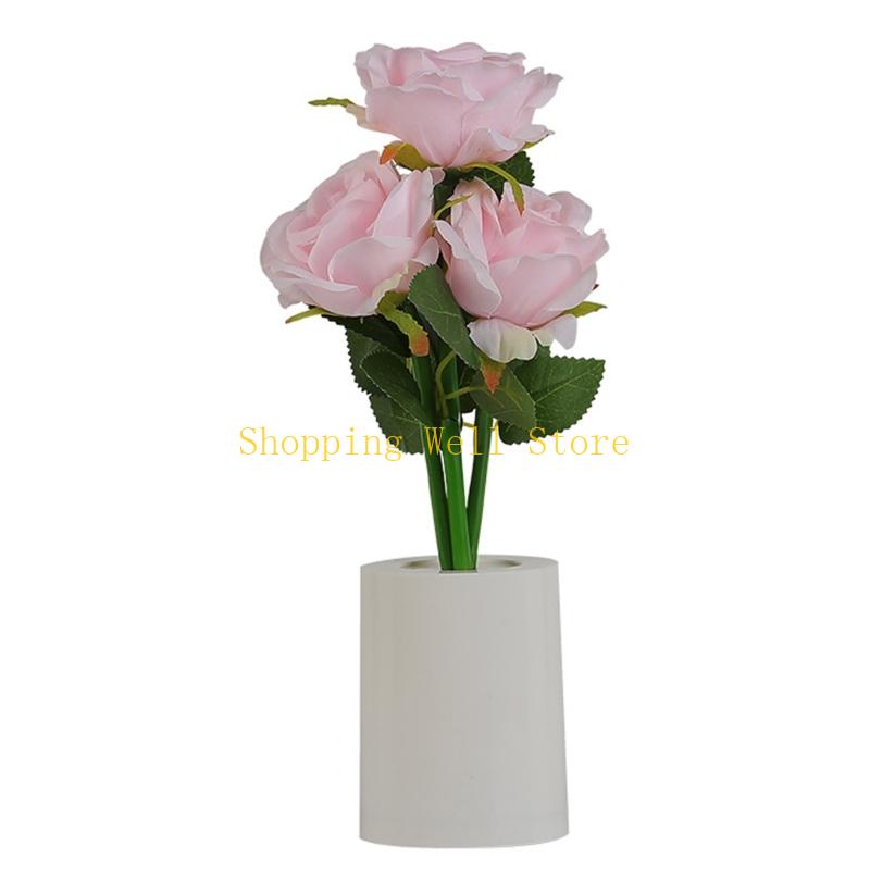 KX4B Художественный ночник-роза Искусственный цветок Декоративное освещение Для спальни