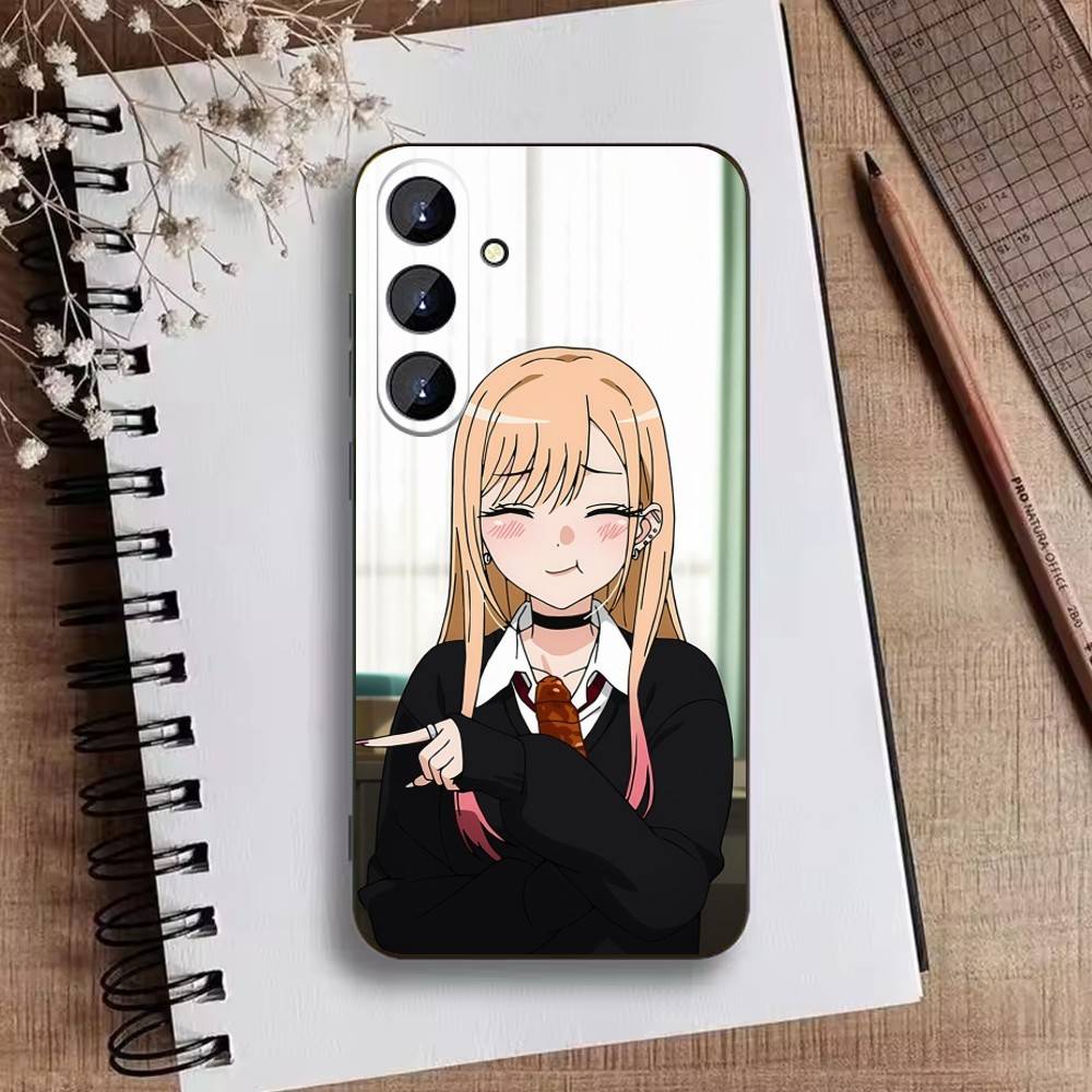 R-Darling Marin Kitagawa Colorful Silver Phone Case For Samsung Galaxy A73,21,22,32,71,53,52,51,80,5G Soft Black Cover