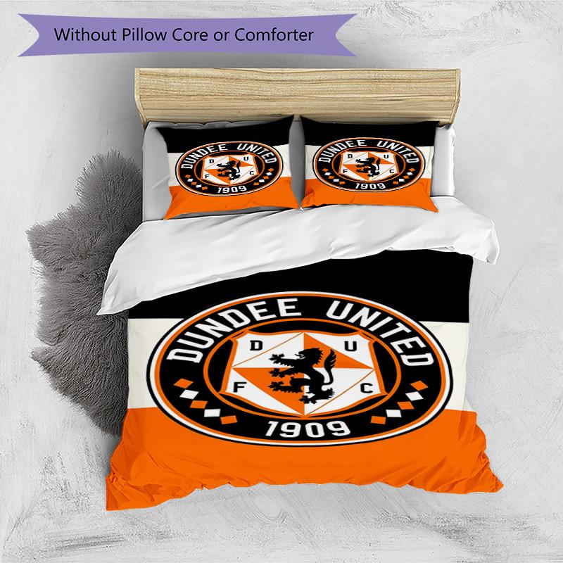 Dundee United Crest Printed Pattern Duvet Cover Set – Includes 1 Duvet Cover and 2 Matching Pillowcases Bedroom Decor Christmas Gifts